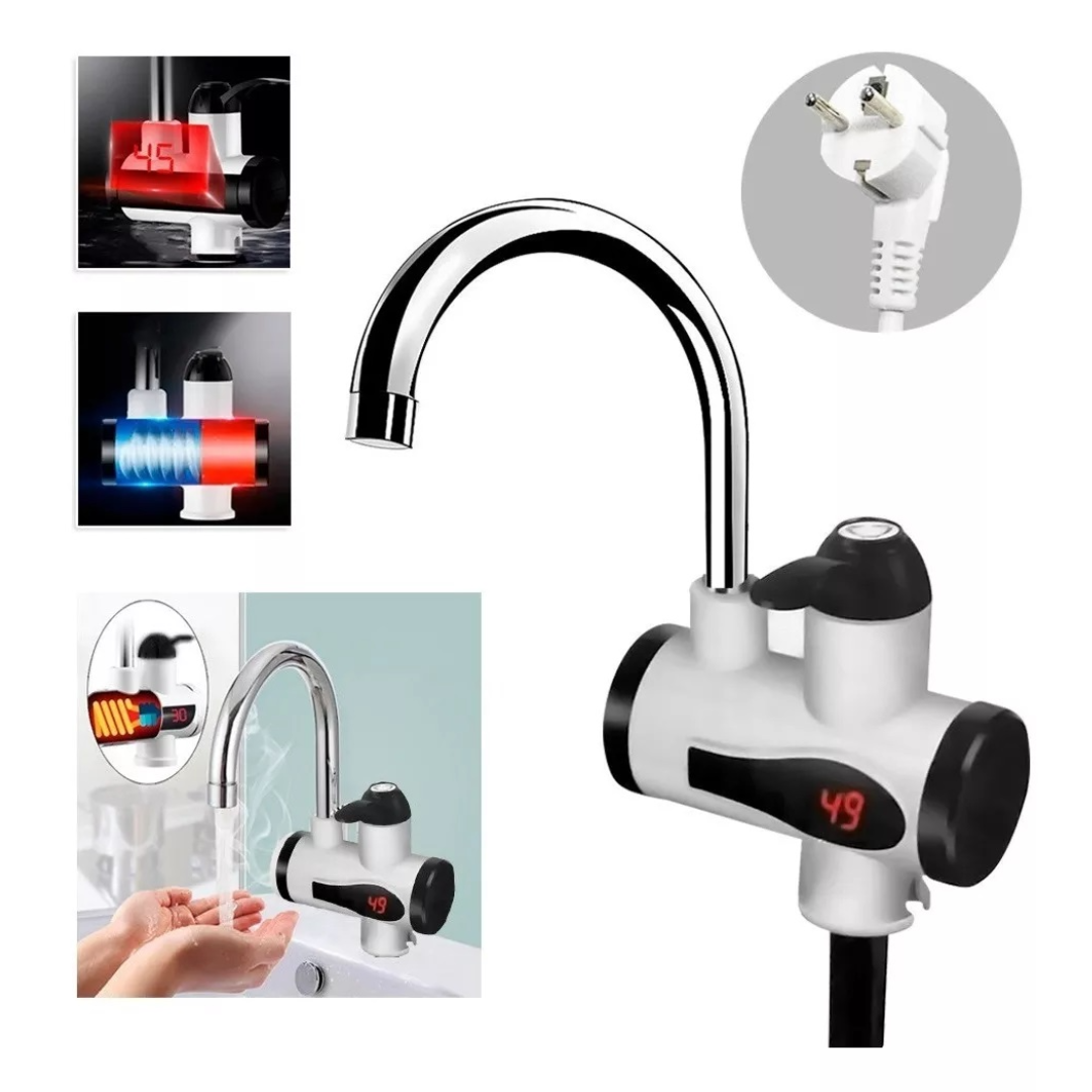 Robinet instant cu incalzire rapida si afisaj LCD digital - Otel inoxidabil premium