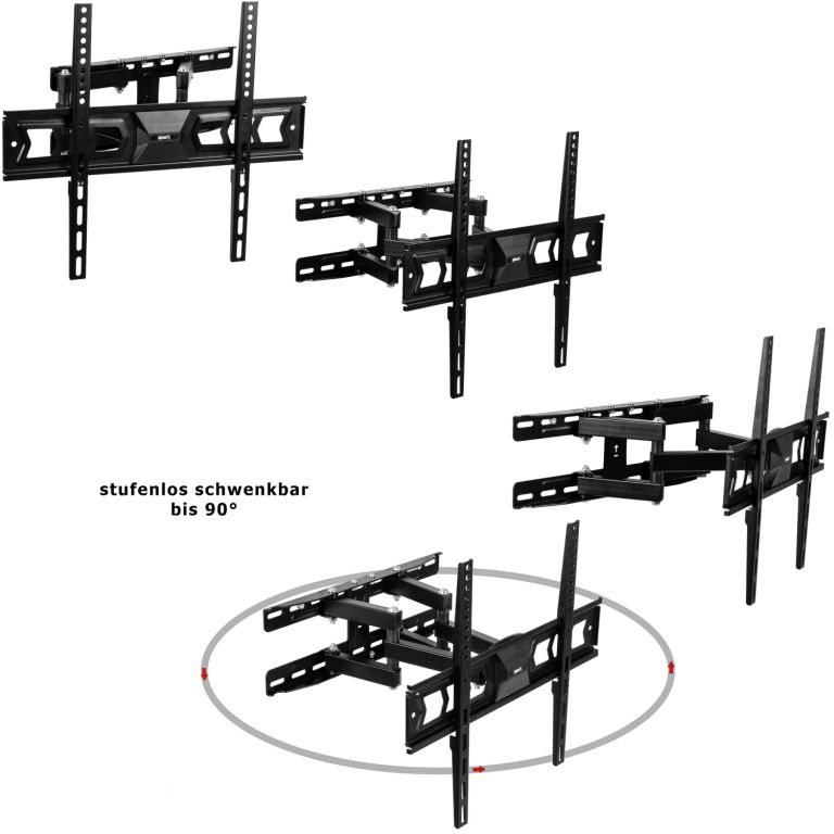 Suport TV de perete 26-65, Reglabil, Negru vesa 400x400mm