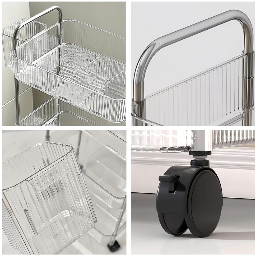 Carucior Mobil Organizator cu 4 Rafturi - 40x28.5x95cm - Design Modern