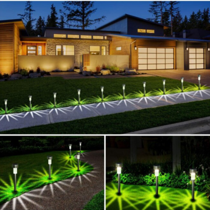 Set 10 Lampi Solare LED de Gradina Tip Tarus - Iluminat Decorativ Alb Rece