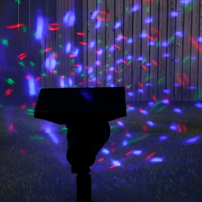 Proiector LED Solar RGB Rotativ pentru Exterior - Iluminare Decorativa Gradina