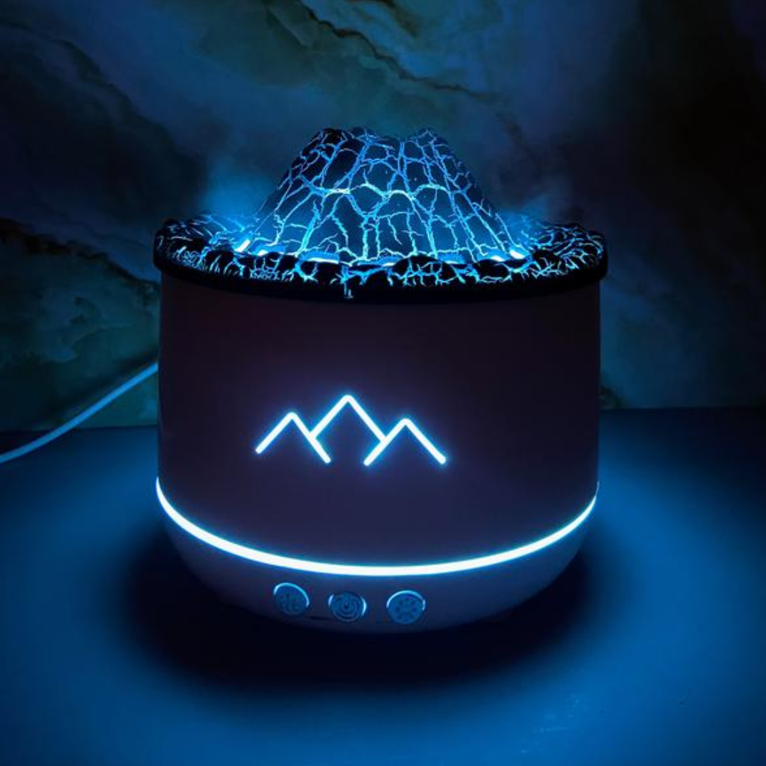 Umidificator Vulcan cu Efect Flacara si Difuzor Aromaterapie - Design Premium