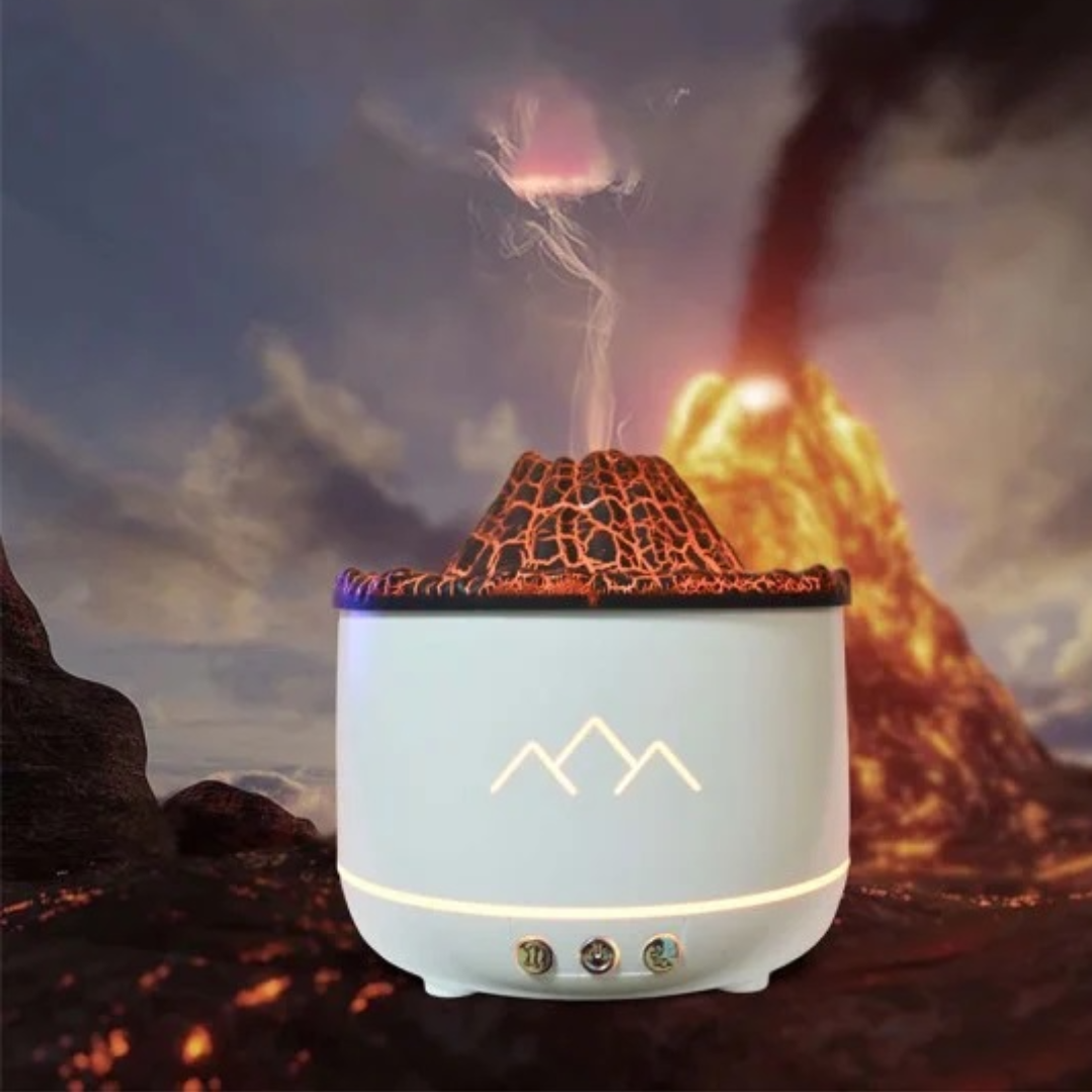 Umidificator Vulcan cu Efect Flacara si Difuzor Aromaterapie - Design Premium