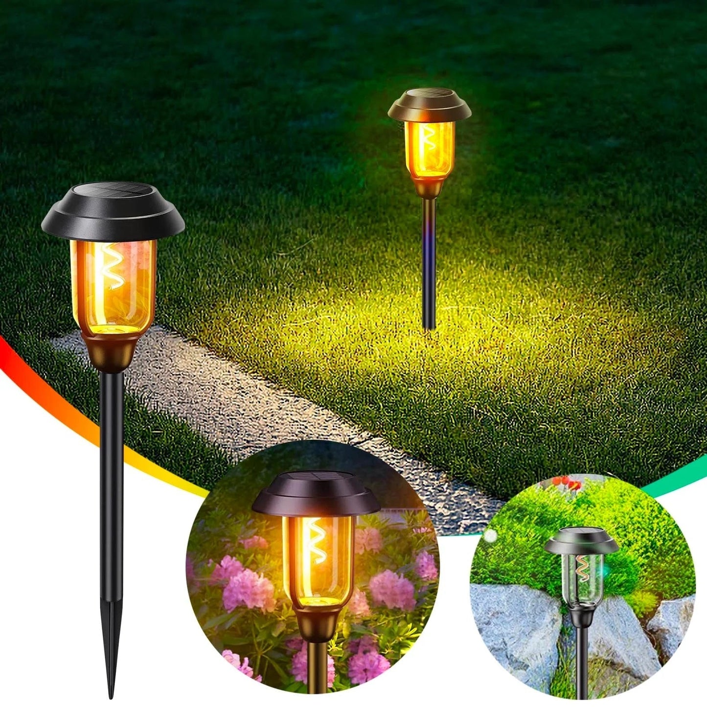 Set 6 Lampi Solare LED Decorative Gradina - Iluminare Ecologica Impermeabila pentru Alei