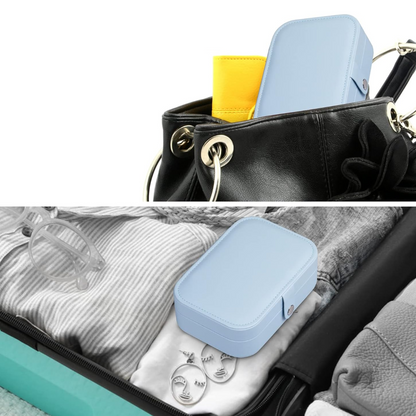 Cutie Organizator Bijuterii cu Dublu Compartiment - Piele PU, Portabila pentru Calatorii