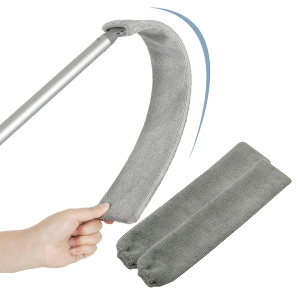 Mop Multifunctional cu Microfibra si Racleta Silicon - Rotire 180° si Maner Telescopic