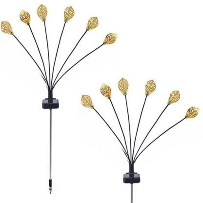 Set 2 Pomisori Solari LED Decorativi - 6 Bulbi Per Bucata, Design Oriental, Impermeabili IP65