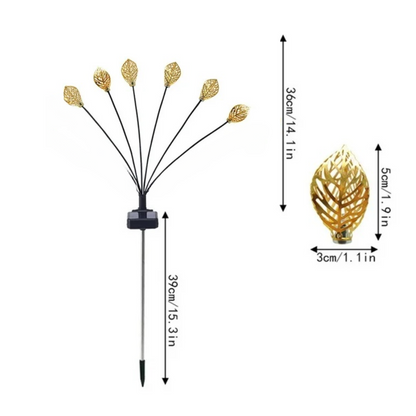 Set 2 Lampi Solare Decorative Frunze - Rezistente IP65, Baterie 1000mAh, Iluminare Automata Gradina