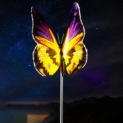 Set 2 Decoratiuni Solare LED cu Fibra Optica - Model Fluturi pentru Gradina