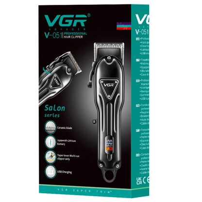 Masina de Tuns Profesionala VGR V-051 Fara Fir - Baterie 2500mAh, Afisaj LED Digital, Accesorii Incluse