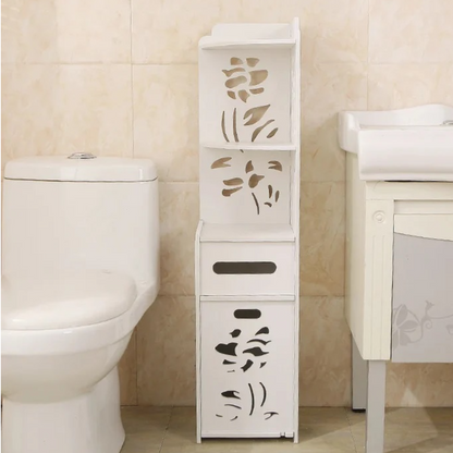 Dulap Vertical de Colt pentru Baie 100x24x24 cm - Alb Modern cu Sertare si Polite