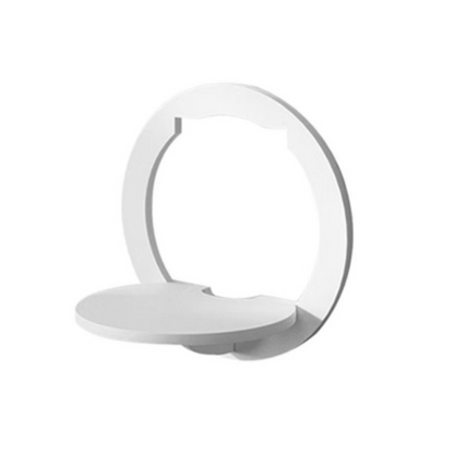 Etajera de Perete Rotunda Alba 29cm - Suport Decorativ pentru Flori si Rame Foto
