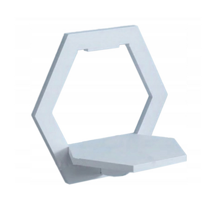 Etajera de Perete Hexagonala Alba - Suport Decorativ pentru Flori si Rame Foto