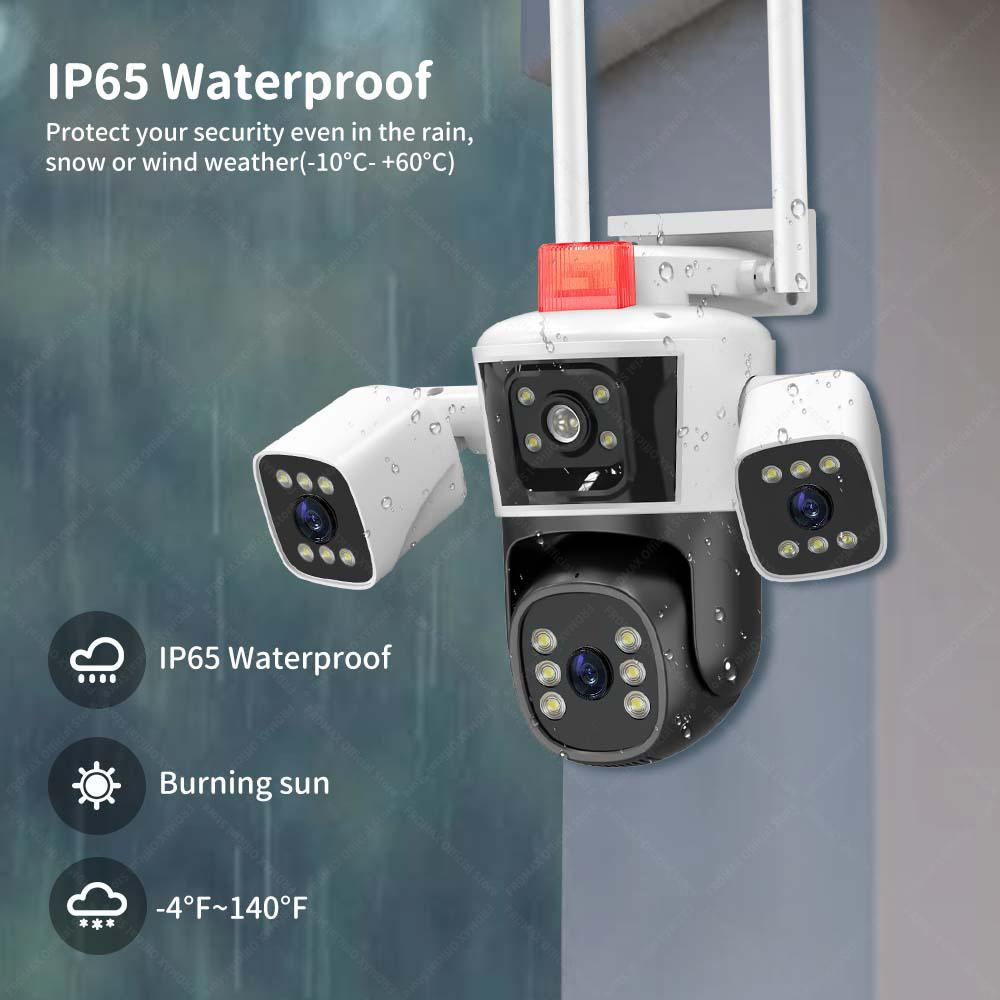 Camera de Supraveghere WIFI 5K, 12MP, 3 lentile, 3 ecrane, Control din telefon, Urmarire subiect, Microfon si difuzor incorporate
