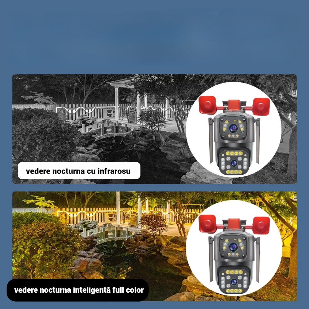 Camera Supraveghere WiFi PTZ 2MP Ultra HD - Interior/Exterior cu Detectare Miscare si Viziune Nocturna