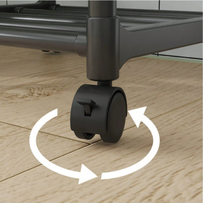 Organizator Baie Multifunctional cu 5 Rafturi si Roti - Suport Mobil pentru Prosoape si Depozitare