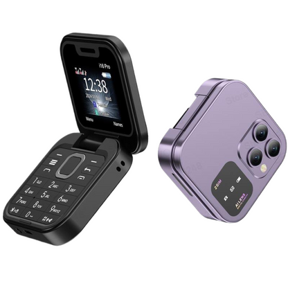 Telefon Flip i16Pro Mini - Dual SIM, Ecran HD, Bluetooth, Radio FM - Design Compact si Rezistent