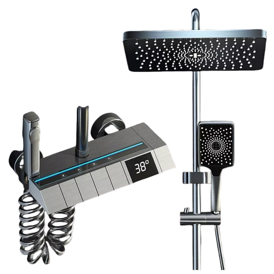 Set de Dus Smart cu Afisaj LED, Control Termostatic si 4 Moduri Pulverizare - Tehnologie Avansata