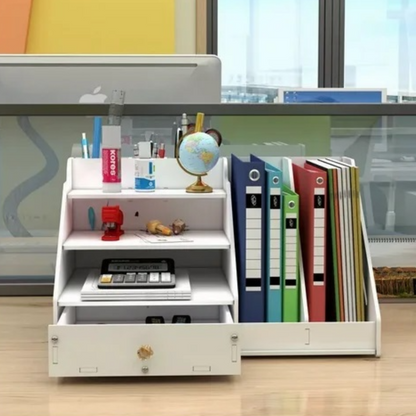 Organizator Birou cu Sertar si Rafturi - Raft Depozitare Multifunctional pentru Documente si Accesorii 41x24x28cm