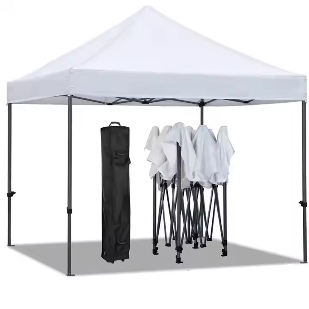 Pavilion Pliabil de Gradina 3x3m - Cadru Metalic Rezistent, Alb, Montaj Rapid