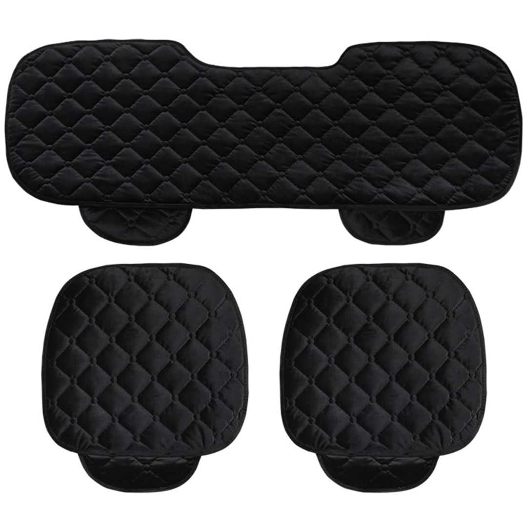 Set 3 Huse Auto Premium Universale - Scaune Fata + Bancheta, cu Buzunare Organizatoare, Negru