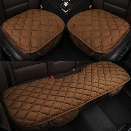 Set 3 Huse Auto Premium Matlasate cu Buzunare - Scaune Fata + Bancheta Spate Maro