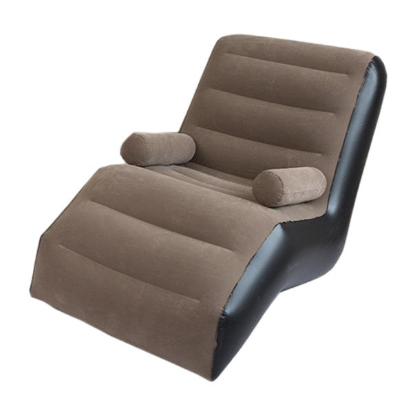 Fotoliu Gonflabil Catifelat cu Taburet - Set Relaxare Premium pentru Casa si Vacante