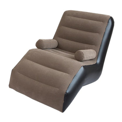 Fotoliu Gonflabil Catifelat cu Taburet - Set Relaxare Premium pentru Casa si Vacante