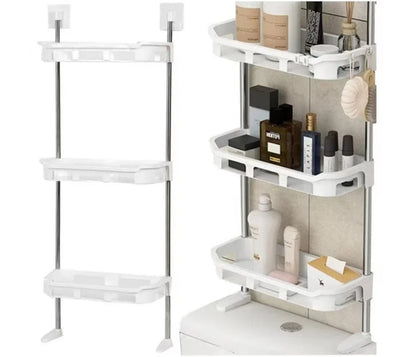 Raft organizator baie cu 3 polite - Suport depozitare multifunctional deasupra WC