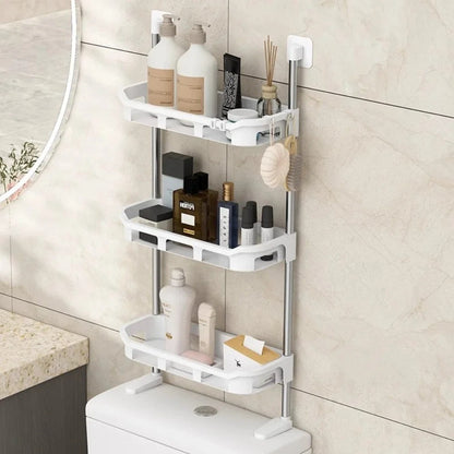 Raft organizator baie cu 3 polite - Suport depozitare multifunctional deasupra WC