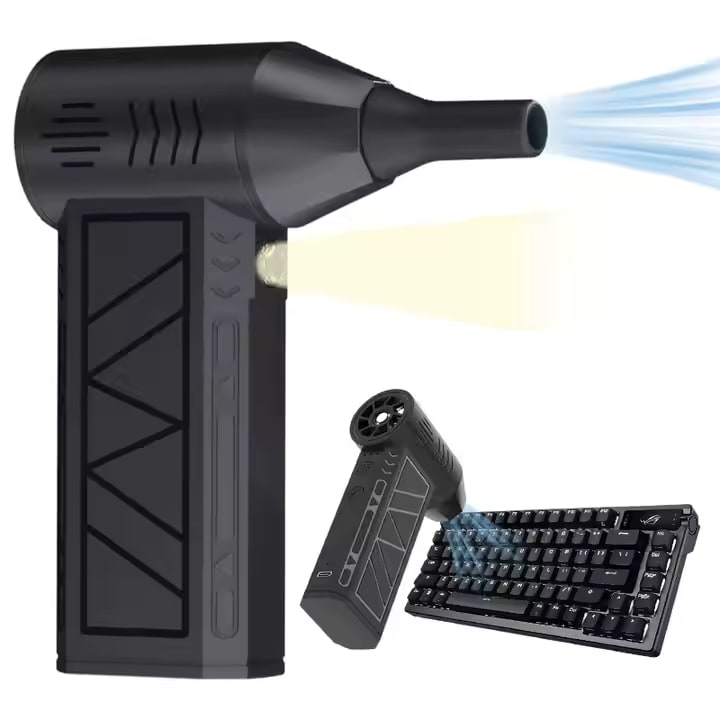 Suflanta Aer Comprimat Portabila 130.000 RPM cu Lanterna LED si 4 Trepte Viteza