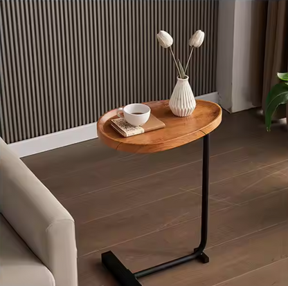 Masa Ovala din Metal pentru Cafea - Design Modern Minimalist Maro