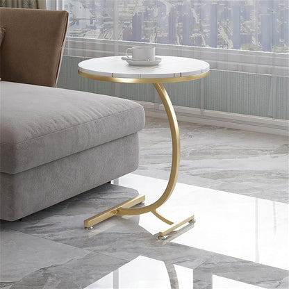 Masa Rotunda pentru Cafea cu Efect Marmura - Design Modern si Elegant