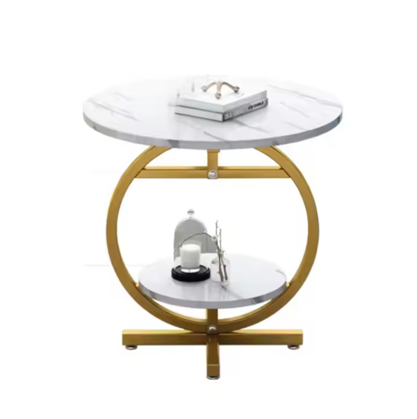 Masa Ovala din Metal pentru Cafea - Design Modern Minimalist Maro