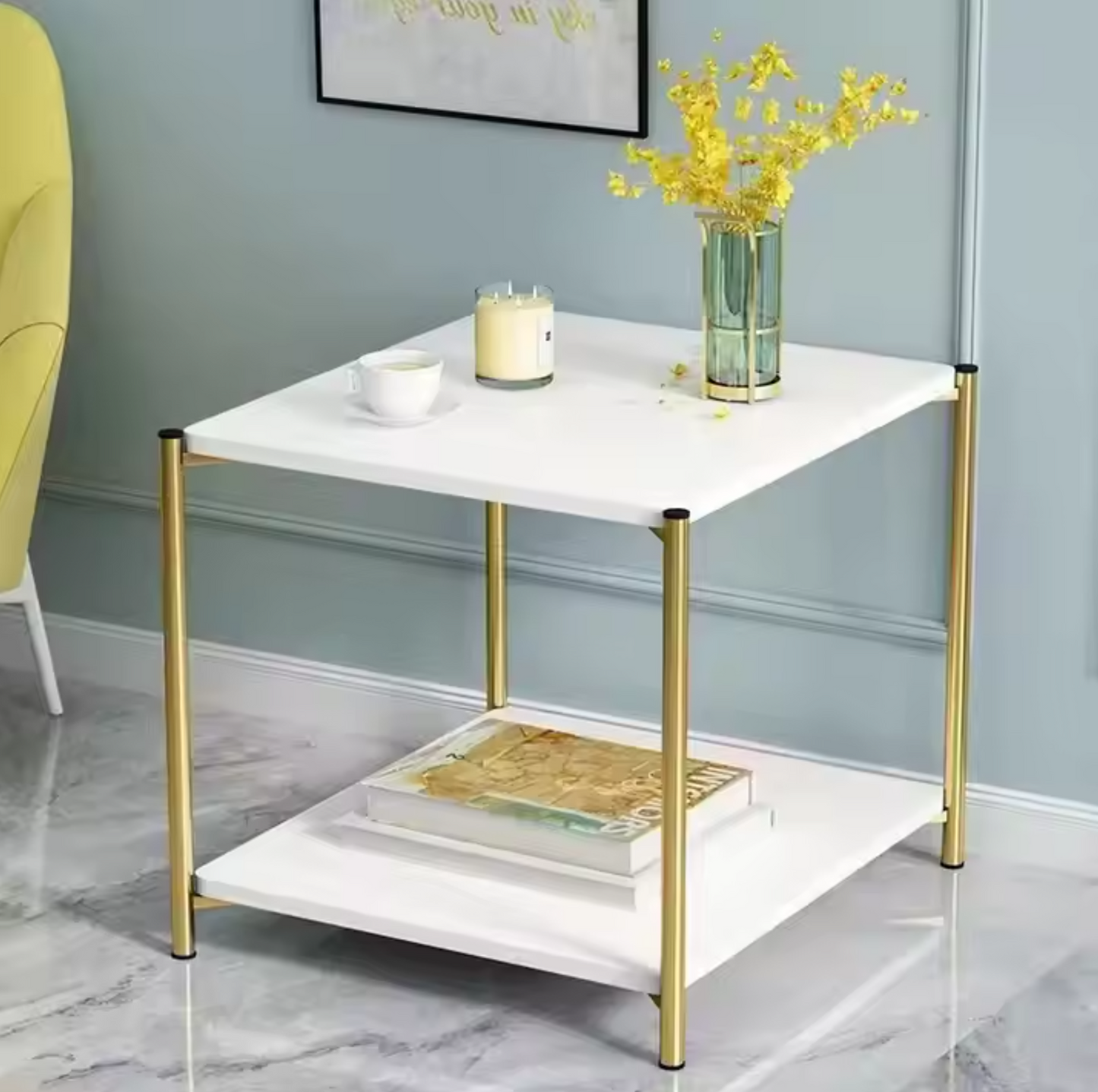 Masa de Cafea Patrata cu 2 Nivele - Design Modern pentru Living