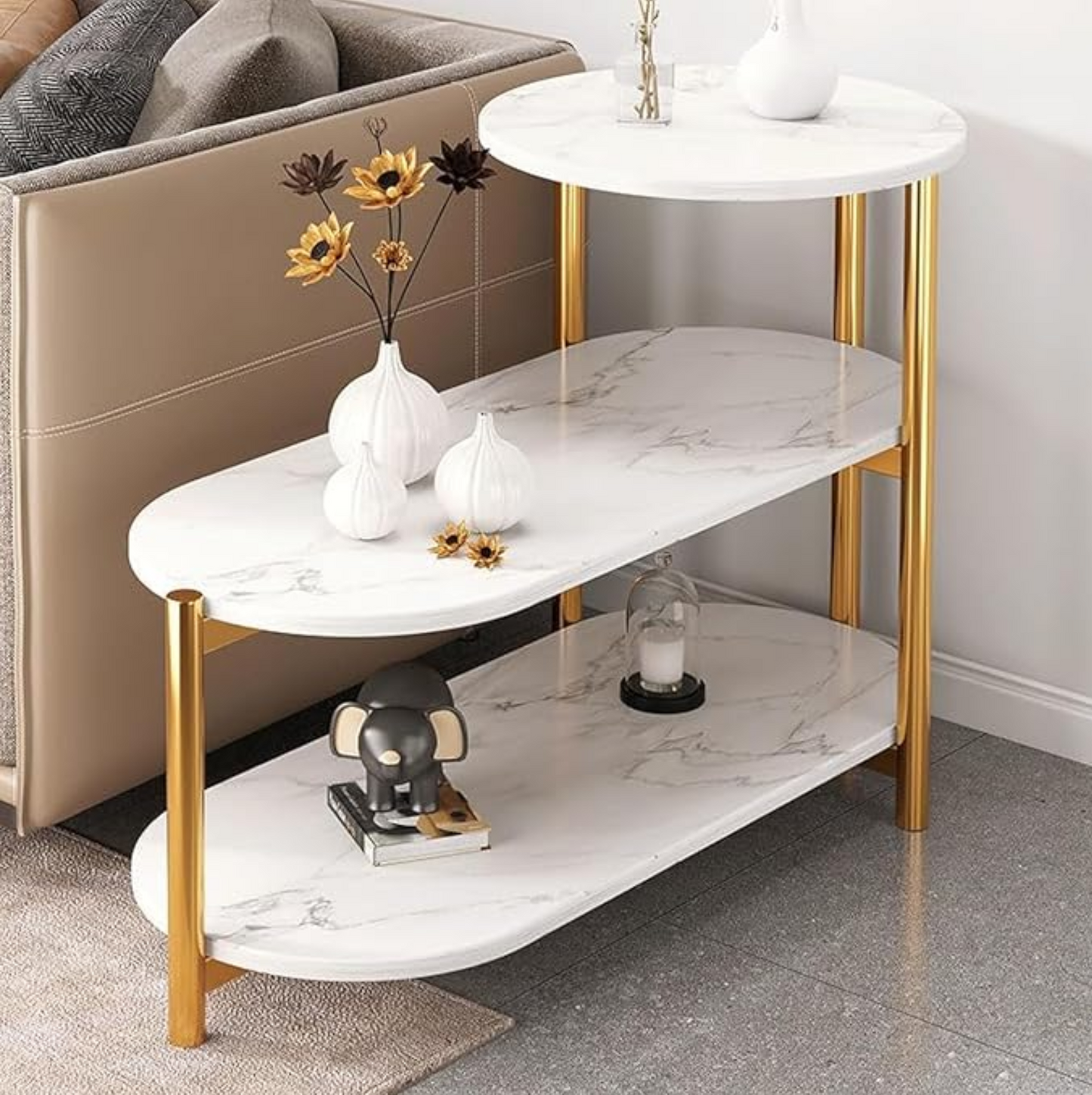 Masa de cafea moderna cu 3 spatii depozitare - Design decorativ inedit pentru living