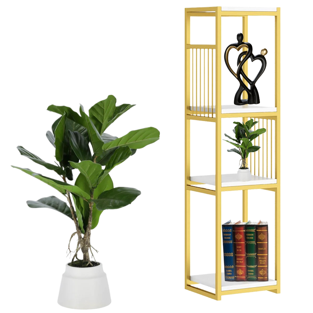 Raft Modern cu 4 Polite pentru Plante, Carti si Decoratiuni - Suport Multifunctional Design Contemporary