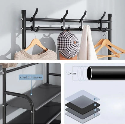 Cuier cu Pantofar Metalic Asos – 5 Rafturi