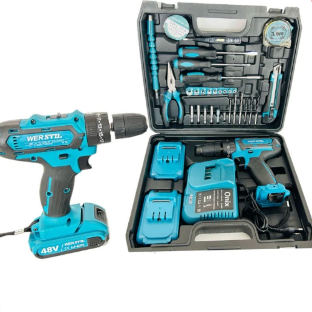 TRUSA BORMASINA CU 33 DE ACCESORII 2 BATERII 48V