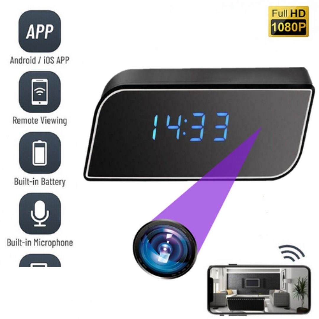 Camera spion WI-FI ascunsa in ceas desteptator + CARD DE MEMORIE