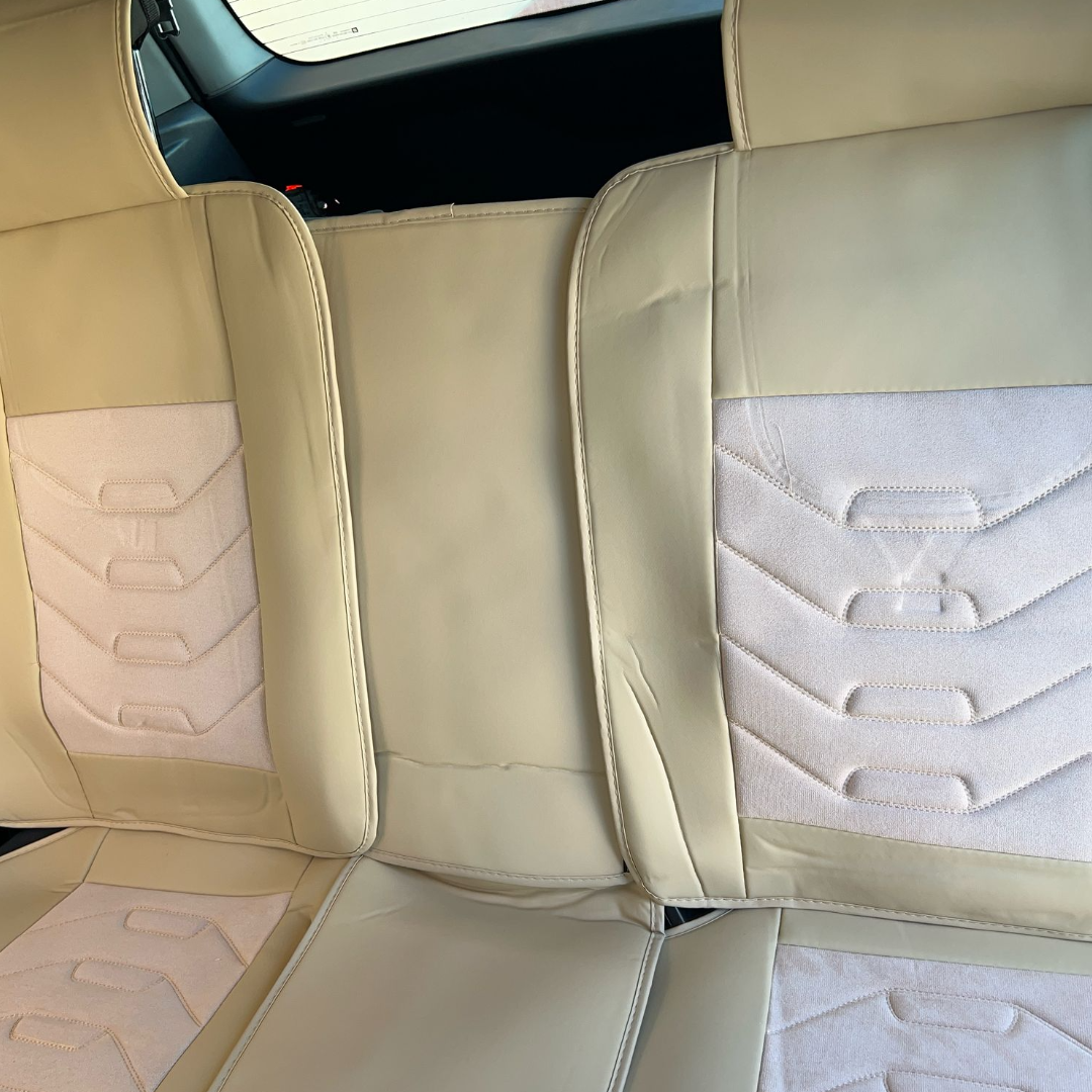Huse Auto Universale Bej - Protectie Completa Scaune Fata/Spate - Material Rezistent