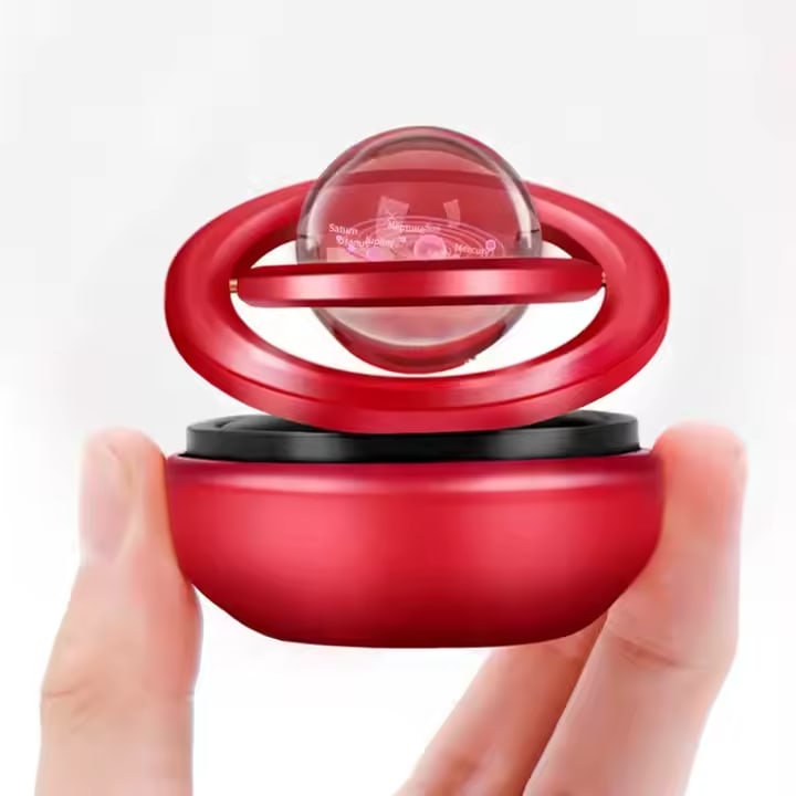 Difuzor Aromaterapie Auto cu Incarcare Solara - Design Elegant Rosu