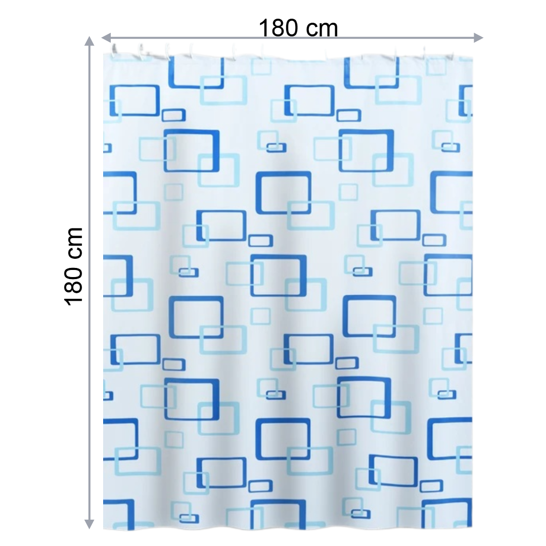 Perdea de Dus 180x180cm cu Inele - Impermeabila, Antimucegai, Instalare Rapida
