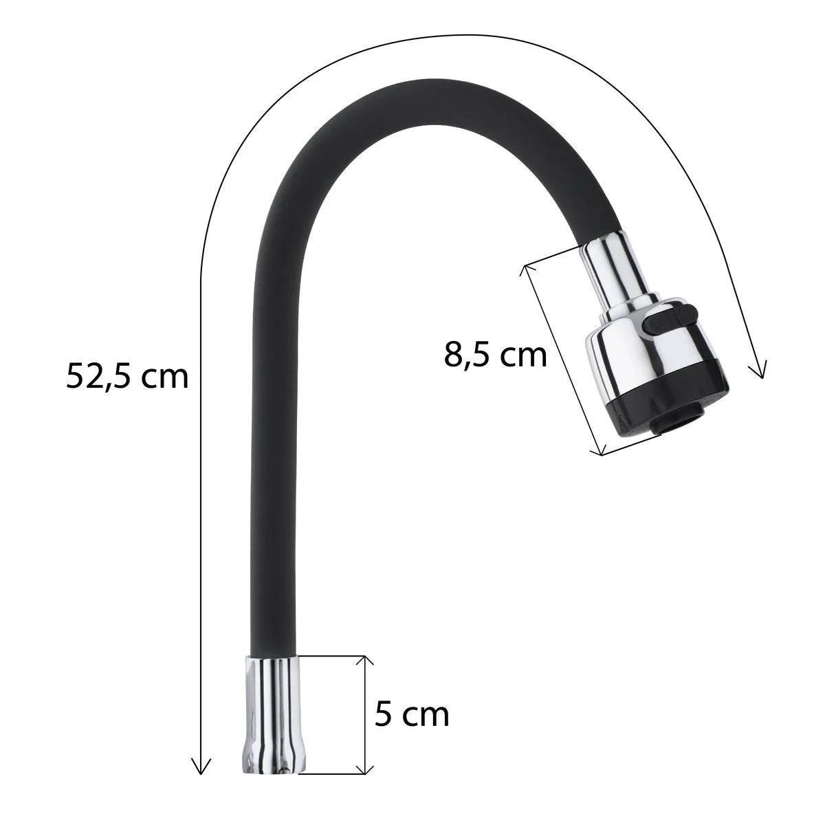 Pipa Flexibila Robinet cu Rotatie 360° si Pulverizator Dual - Finisaj Cromat Premium