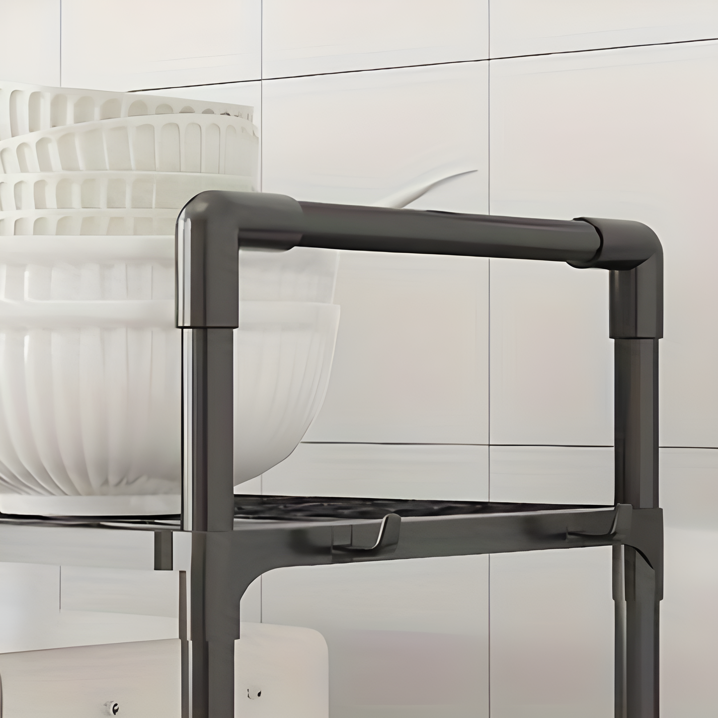 Etajera Bucatarie cu 4 Nivele pentru Microunde si Accesorii - Organizator Multifunctional 115cm