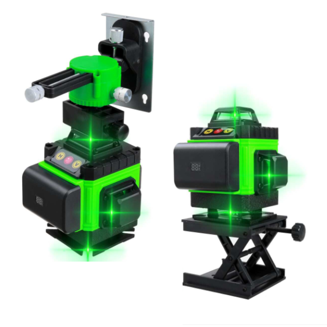 Nivela Laser 4D Verde Profesionala - 4 Fascicule 360°, Telecomanda, Baterii 4000mAh, Raza 25m, Autonivelare