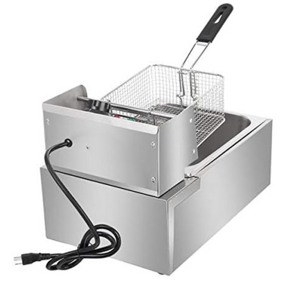 Friteuza Profesionala 6L din Inox, 2500W - Termostat Reglabil 200°C, Design Compact