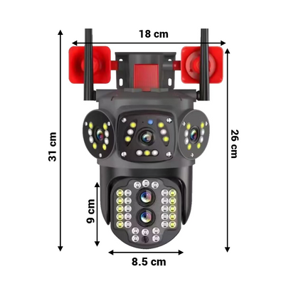 Camera Tripla cu 2 Alarme, 4g