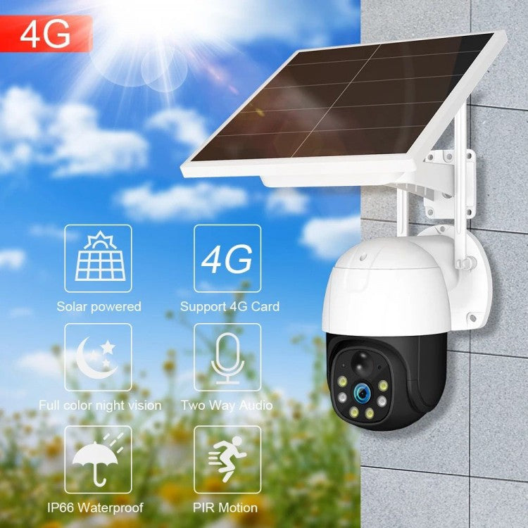 Camera Supraveghere Solara 4G - 5MP Full HD, Zoom 10X, Panou Solar 9W, Card 32GB Inclus