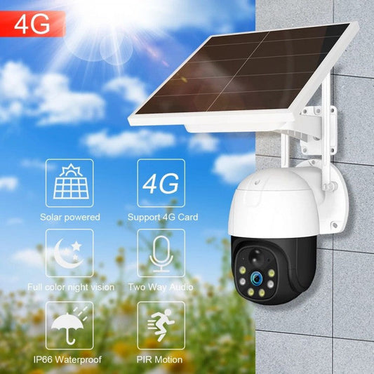 Camera Supraveghere Solara 4G - 5MP Full HD, Zoom 10X, Panou Solar 9W, Card 32GB Inclus